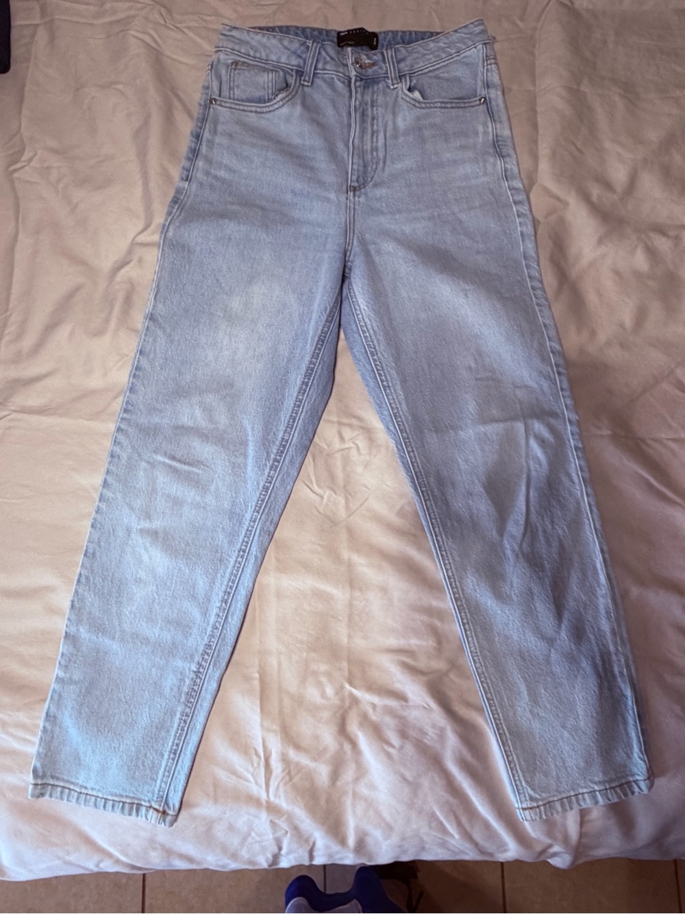 ASOS Light Blue High-Rise Straight-Leg Jeans